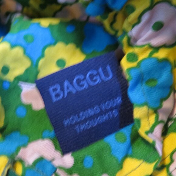 BAGGU Colorful Floral Organic Cotton Bucket Hat Pink Turquoise Green Yellow - Picture 4 of 7